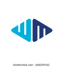 WM logo design simple modern template
