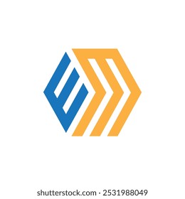wm logo design vector template, initial ws letter for business, mw logo, initial mw letter icon vector template.