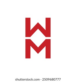 WM-Logo. W M-Design. Weißer WM-Buchstabe. WM SET, W M Buchstabe Logo-Design. Anfangsbuchstabe WM verknüpftes Rechteck Großbuchstaben Monogramm Logo.