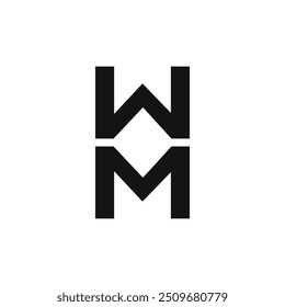 WM logo. W M design. White WM letter. WM SET, W M letter logo design. Initial letter WM linked rectangle uppercase monogram logo.