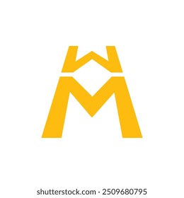 WM logo. W M design. White WM letter. WM SET, W M letter logo design. Initial letter WM linked rectangle uppercase monogram logo.