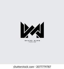 Wm Monogram Logo Design Template Stock Vector (Royalty Free) 2077779787