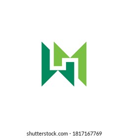 WM monogram logo in duo tone green color