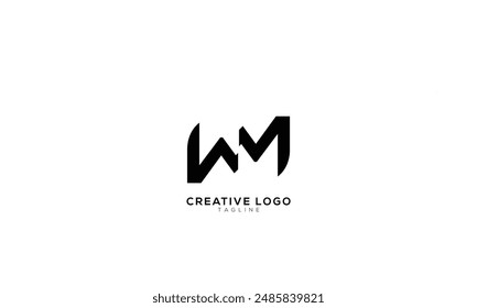 WM MW Abstract initial monogram letter alphabet logo design