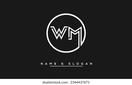 WM,  MW  Abstract  Letters Logo Monogram