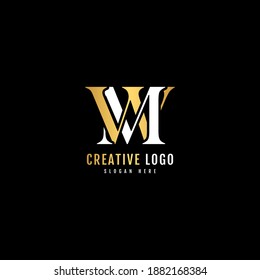 WM MW Combination text logotype. Minimalist letter concept. Typography for Company and Business Logo.