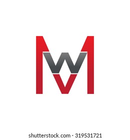 WM MW initial company square M logo red