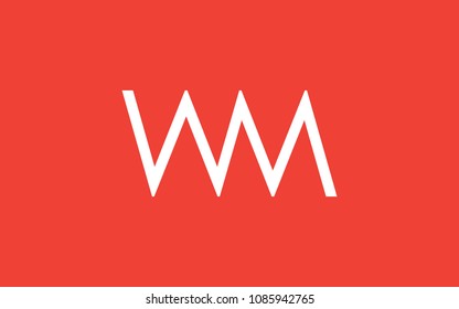 WM MW Letter Initial Logo Design Template