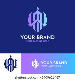WM or MW Letter Initials, Modern Minimalist Monogram, Professional Branding Logo Design