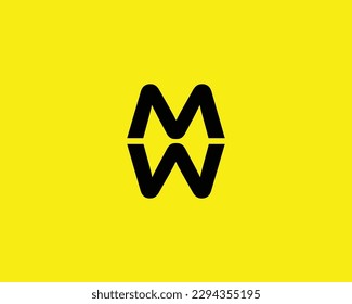 WM MW Logo design vector template