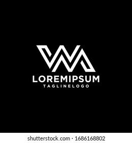 WM MW  Monogram Logo Design Template 