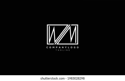 WM MW W AND M Abstract initial monogram letter alphabet logo design