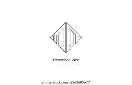 WM, MW, W, M abstract letters logo monogram