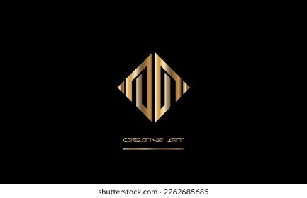 Monograma del logotipo de las letras abstractas WM, MW, W, M