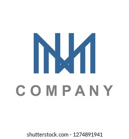 WM, MWM, WMM initials geometric line art company logo