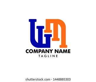 WM Pipe Letter Logo Icon Design