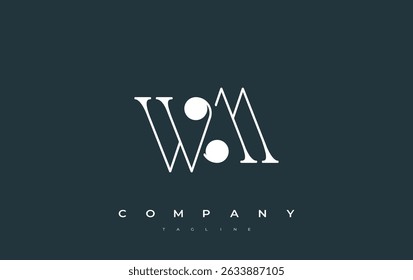 WM Typography Logo Design. Stylish monogram design depiction featuring the letters W and M combined in an artistic signature style, delivering a unique and creative visual representation.