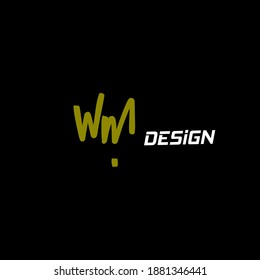 WM W M Initial handwriting creative fashion elegant design logo template vector