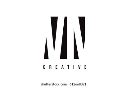 WM W M White Letter Logo Design with Black Square Vector Illustration Template.