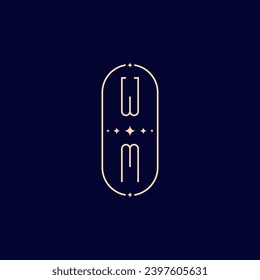 WM Hochzeit liegt Monogramm mit hochwertigem professionellem Design, das gut in allen Printmedien drucken kann