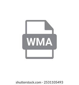 WMA document  File Type on white background.