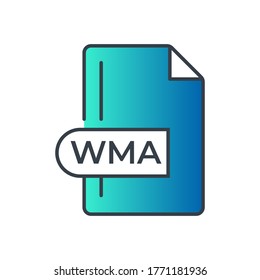 WMA File Format Icon. WMA extension gradiant icon.
