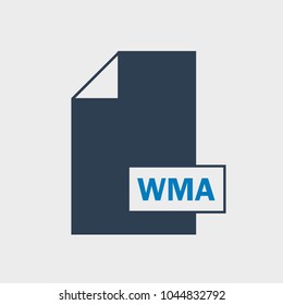 WMA file format Icon on gray background. 