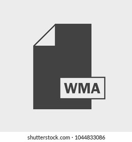 WMA file format Icon on gray background. 