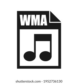 Icono de archivo WMA, estilo de diseño plano