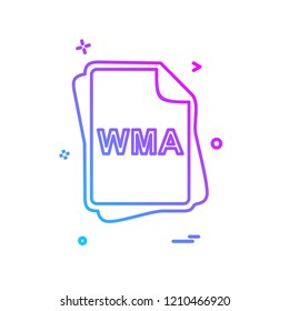 WMA file type icon design vector