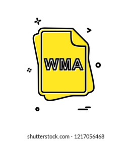 WMA file type icon design vector