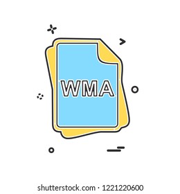 WMA file type icon design vector