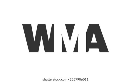 WMA logo design. Initial letter W M A bold font style for tech startups, consulting, corporate branding. Creative company name, headlines typography identity, trendy logotype. Vector illustration.