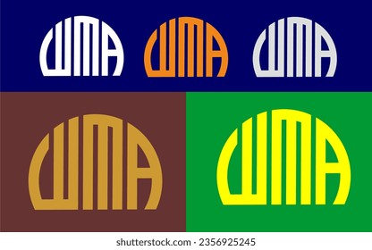 WMA Logo Identity colorful style icon vector template