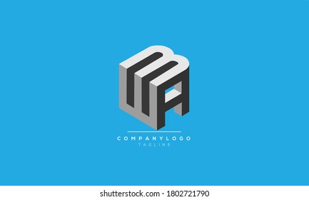 WMA WBA  abstract initials monogram letter text alphabet logo design