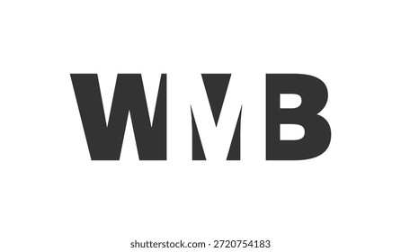 Diseño de logo WMB. Letra inicial W M B estilo de letra en negrita para startups tecnológicas, consultoría, marca corporativa. Nombre creativo de la empresa, titulares de la tipografía, identidad, logotipo de moda. Ilustración vectorial.