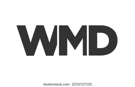 WMD logo design template with strong and modern bold text. Initial based vector logotype featuring simple and minimal typography. Trendy company identity ideal for businesses brand presence.