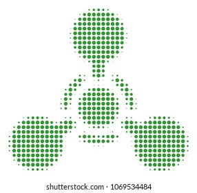 WMD Nerve Agent Chemical Warfare halftone vector icon. Illustration style is dotted iconic WMD Nerve Agent Chemical Warfare icon symbol on a white background. Halftone pattern is circle items.