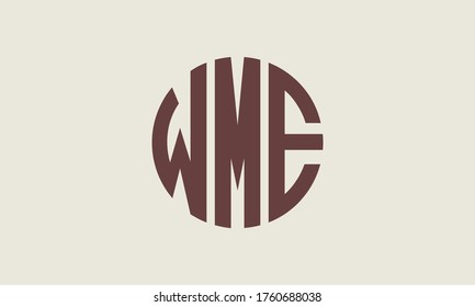 WME Circle Emblem Abstract Monogram Letter Mark Vector Logo Template