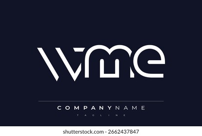 WME Minimalistic Logo Design Featuring Geometric Shapes and Simple Typography. Abstract letter logo design