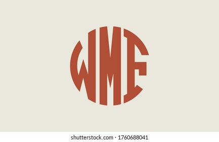 WMF Circle Emblem Abstract Monogram Letter Mark Vector Logo Template