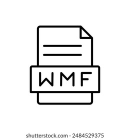 WMF File Document Icon for Digital File Formats, Graphic Design, and Document Conversion Illustrations