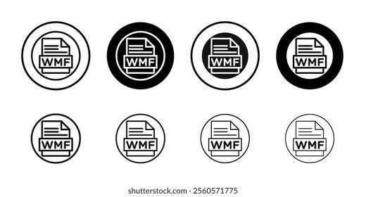 WMF File Document Icon Flat outline fill set collection