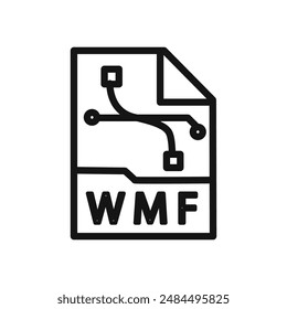 Icono de documento de archivo WMF signo de Vector lineal