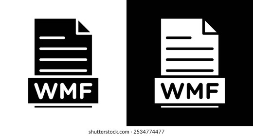 Logotipo lineal del icono del documento del archivo de WMF aislado