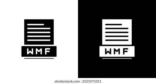 Ilustración vectorial de conjunto de iconos de documento de archivo WMF