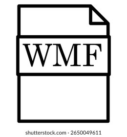 ícone de arquivo wmf logotipo de arte de contorno fino plano