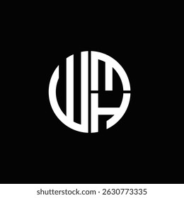 WMH logo WMH icon WMH monogram WMH letter minimalist Circle flat Unique modern abstract logo design.

