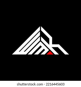 WMK letter logo creative design with vector graphic, WMK simple and modern logo in triangle shape.