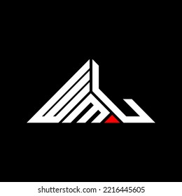 WML letter logo creative design with vector graphic, WML simple and modern logo in triangle shape.
